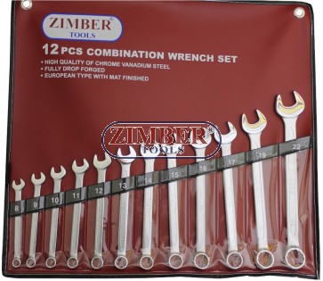 Set chei combinate, dimensiuni de la 10-mm la 22-mm, 12 bucati - ZIMBER