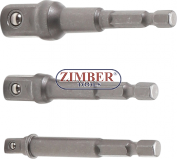 Electric Drill Adaptor Set | 6.3 mm (1/4") Drive | 6.3 mm (1/4") / 10 mm (3/8") / 12,5 mm (1/2") mm - 9685 - BGS technic.