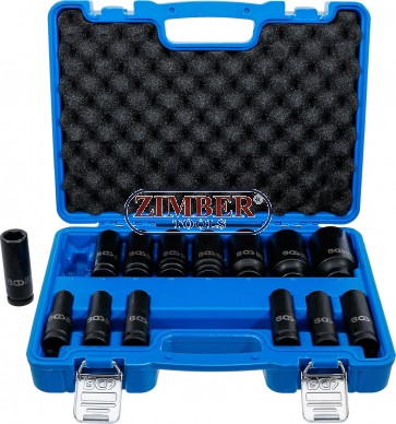 Set tubulare de impact adanci 10 mm - 32 mm, antrenare 1/2'', 14 piese, 5207 - Bgs technic 