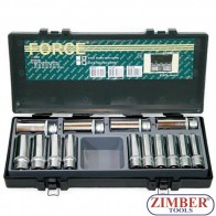 SET CHEI TUBULARE LUNGI 1/2", 14 BUC (4143-9) - FORCE
