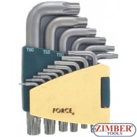 Set chei imbus cu gaura L, Torx 15piese - FORCE