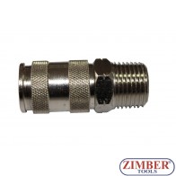 Cuplă rapidă de aer 1/2", cu filet exterior (Tip Tata), ZR-12AQCUEM12 - ZIMBER TOOLS