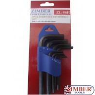 Set chei imbus L,Hexagonal 9 piese - ZIMBER