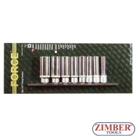 Trusa tubulare lungi 3/8"  cu 6 laturi, 8 piese - FORCE-3082