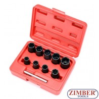 Trusa de tubulare pentru suruburi uzate si antifurt  - ZR-36NES3810 - ZIMBER TOOLS