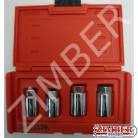 Extractoare suruburi prezoane rupte cu cap Hexagon 4-buc, ZR-36SEIS04 - ZIMBER-TOOLS