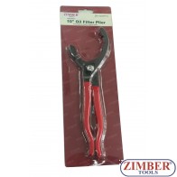 Cheie Filtru de Ulei (Typ Cleste) L- 250-mm. 10'', Ø 60 - 90mm - ZR-19OFP10 - ZIMBER-TOOLS