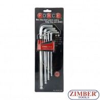 Set chei imbus 9 piese cap sferic Inch - 5093XLBS - FORCE