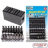 Set biţi | scurt | Antrenare hexagon exterior 6,3 mm (1/4") | diferite profile | 33 piese -763 - Bgs technic.