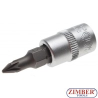 Bit Pozidrive PZ1 cu tub. 1/4" ZB-2490 - BGS technic