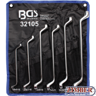 Set chei inelare duble cu cot, 75°,inch 1/4"-3/4", 6 piese (32105) - BGS technic