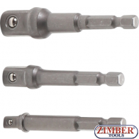 Electric Drill Adaptor Set | 6.3 mm (1/4") Drive | 6.3 mm (1/4") / 10 mm (3/8") / 12,5 mm (1/2") mm - 9685 - BGS technic.