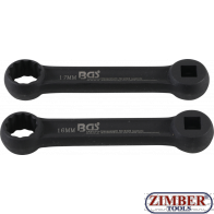 Set chei inelare drepte in 12 colturi 16mm, 17mm. antrenare pentru clicket cu patrat de 10 mm (3/8"). (9524) - BGS technic