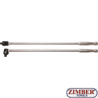 Maner de forta cu cap flexibil pentru tubulare cu antrenare de 1/2'' (12.5mm), lungime 610mm (267) - BGS technic