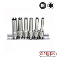 Set chei tubulare Profil E, lungi 1/4" E4 - E10  6 piese. (2062) - FORCE