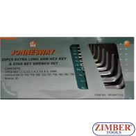 Trusa chei locas Hexagonal si Torx 20buc.- H03MH720S - JONNESWAY