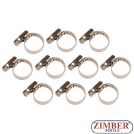 Coliere din inox pentru furtun cu diametre intre 10-16 mm - 8095-10х16 - BGS technic.
