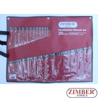 Husa pentru chei fixe, combinate 26 bucati -ZR-30PBCW26- ZIMBER TOOLS.