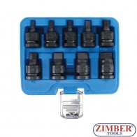 Set biti Imbus de impact  antrenare cu tubulara 1/2 - 5 -19 mm, 9 piese- 5485 - BGS technic.