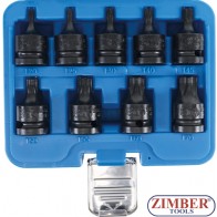 Set cu biti Torx de impact T20 - T70, lungime 42mm, antrenare 1/2”, 9 piese - 5486- BGS technic.