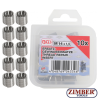 Insertii Helicoil pentru reparatii filete,  M14 x 1.5 mm| 10 piese-9430-1- BGS technic.