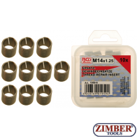 Insertii Helicoil pentru reparatii filete, M14x1.25, 10 piese- 1959-6- BGS-technic.