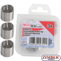 Insertii pentru reparatie filet M24X2.0 , 3-buc. 9438-1 - BGS technic