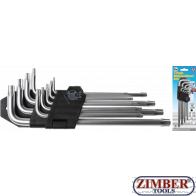 Set chei imbus tip L extra lungi T10 - T50, 9-piese (Torx) (816) - BGS technic