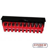 10pc Star tamperproof bit set  1/4" - 21012T Force