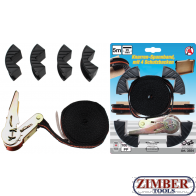 Set chinga cu clicket pentru ancorare + 4 coltare de protectie, lungime 5 m, latime 25mm, forta de tractiune 120/240Kg-3554) - Kraftmann