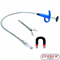 Recuperator magnetic cu lumina si gheara de prindere pentru suruburi si piulite, lungime 500mm -3197 - BGS technic.