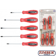 Set şurubelniţe lamă dreaptă/cap cruce 5 piese (35835) - BGS technic