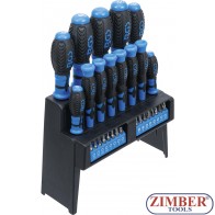Set șurubelnițe, cu sortiment de biţi, în suport de plastic, 29 piese - 6825 - BGS technic.