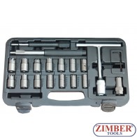 SET DE FREZE PENTRU CURATAT ORIFICIU INJECTOR DIESEL  - ZR-36DIISCS19 - ZIMBER TOOLS