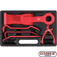 Set pentru demontat interioare, cheder, garnituri, clipsuri, fete de usi| lungime 160-200 mm | 6 piese -1325-  Bgs technic.