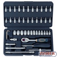 Trusa de scule tubulare clichet torx-uri chei cu 46 piese 1/4 -2462-FORCE