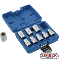 Set chei tubulare Profil E, E10 - E24, antrenare 1/2", 9 piese- 6425- BGS technic.