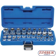 Set chei tubulare Profil E, E4 - E24, antrenare 1/4" - 1/2", 28 piese - 70099- BGS technic.