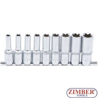 Set chei tubulare Profil E adanci, E10 - E24, antrenare 1/2", 9 piese - 2026 - BGS technic.