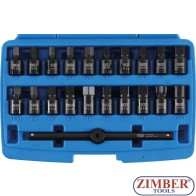 Set patrate de baie pentru busoane, 21piese, actionare 3/8. - 1014 - BGS technic.