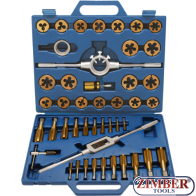 Set filiere si tarozi M6-M24, Tungsten Steel (Titanate) 45-piese - 1899 - BGS technic.