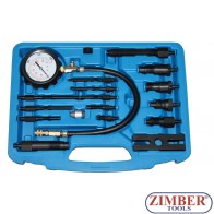 Tester compresie diesel 0 - 70 bar 16.bucati, ZT-04102 - SMANN TOOLS