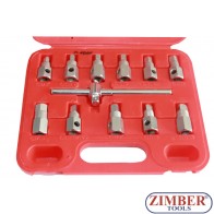 Trusa Baie de Ulei Motor HEXAGON + PATRAT (CROVA) 3/8 12.buc, ZT-04177 - SMANN TOOLS.
