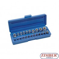 Trusa Chei TORX E-Type, T-Star GAURIT 1/4"-3/8" 23.buc, ZR-14BSSS23 - ZIMBER-TOOLS.