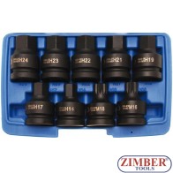 Trusa Chei TORX "HEXAGON" / "SPLINE" / “XZN” 3/4" / 14.mm - 24.mm / M16 si M18 / 9.buc - BGS