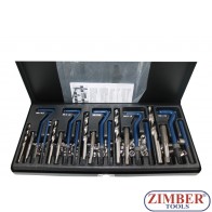 Trusă de reparat filet  M5,M6,M8,M10,M12 - 131 bucati, ZR-36TRWK01 - ZIMBER TOOLS