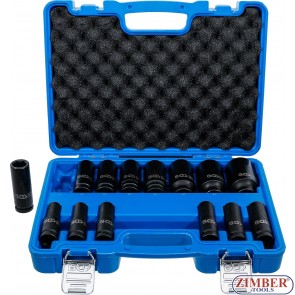 Set tubulare de impact adanci 10 mm - 32 mm, antrenare 1/2'', 14 piese, 5207 - Bgs technic 