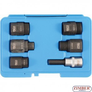 Set adaptoare pentru demontat injectoare cu filet interior M14x1.0, M17x1.0, M20x1.0, M25x1.0, M27x1.0mm - 7771 - BGS technic.