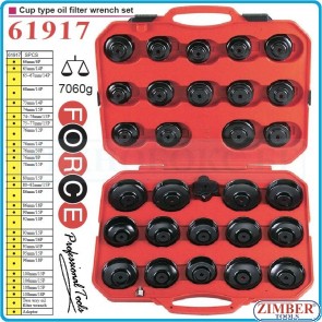 Set chei pentru filtre de ulei, 30 piese - 61917 - FORCE